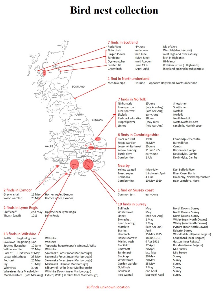 Map of Great Britain showing the locations of the nests from this project
